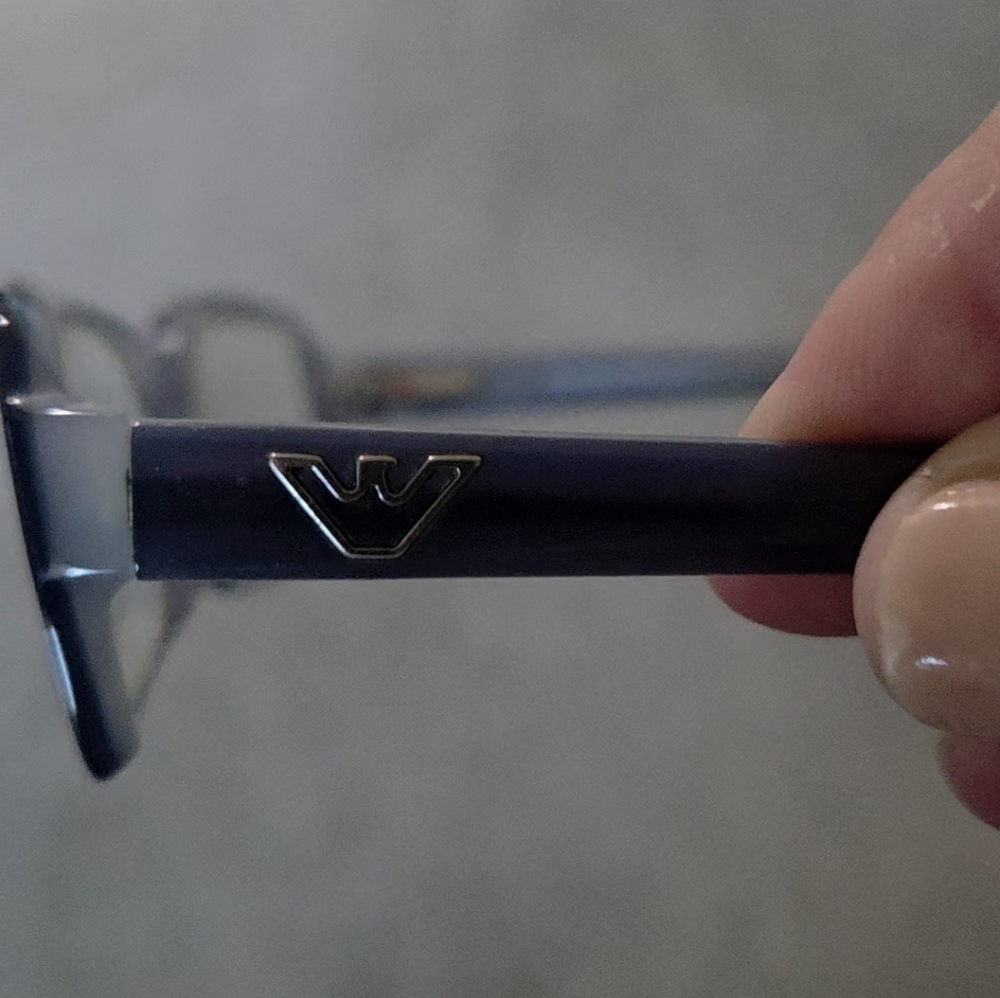 Emporio Armani Prescription Eyeglasses Frosted Blue Rectangular - Picture 2 of 7